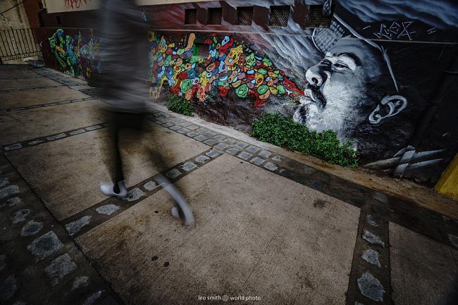 "Blowing in the Wind" - Street Photography Scene, Valparaiso, Chile