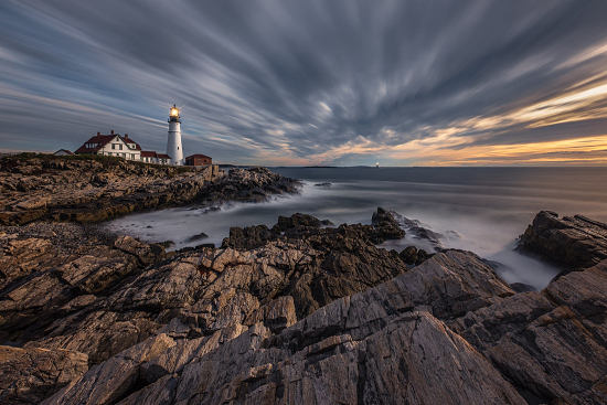 Sunrise at Portland Head Light, Maine, USA - Leo Smith Photo Video