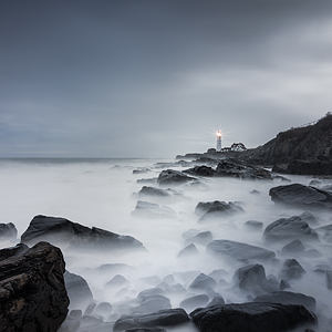 “Storm Chasing” – Remnants of Hurricane, Portland Head Light