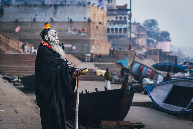 A Saddhu on the Ghats, Varanasi, India